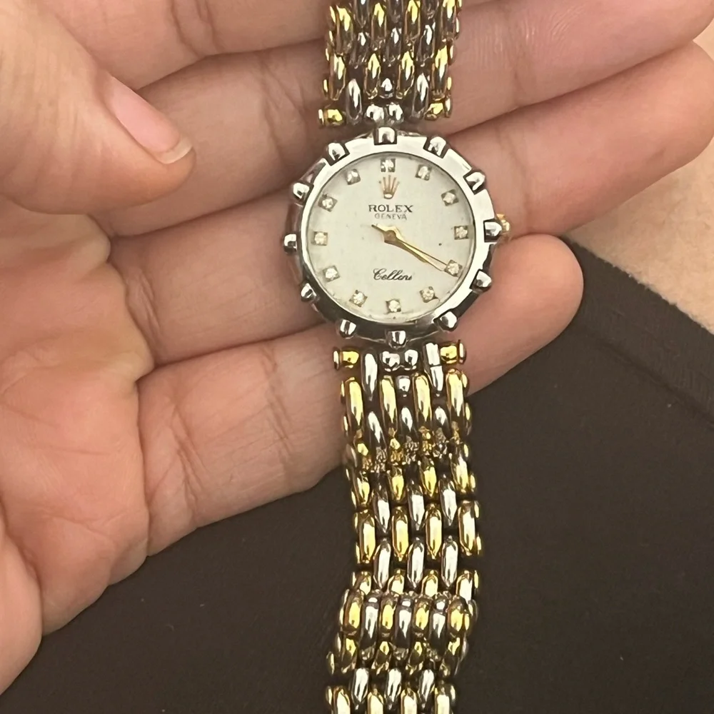 Listing vintage Giovani Cellini crystal diamond with gold and silver band - Picture 3 of 6